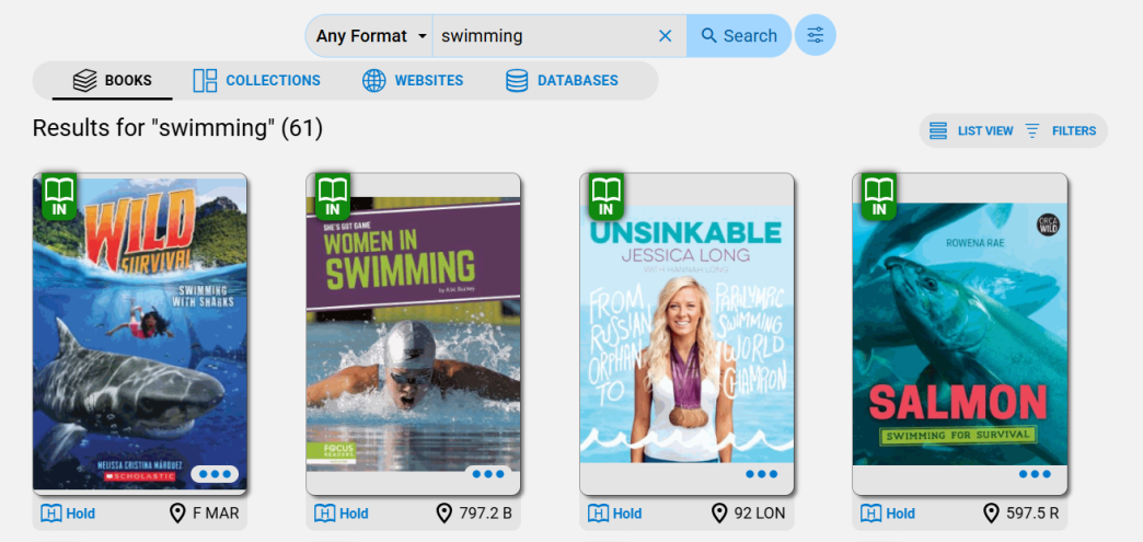 Search results with larger content.